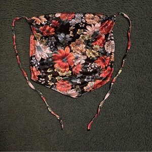 Rue21 Floral Women's Bandana Top with Red and Pink Accents